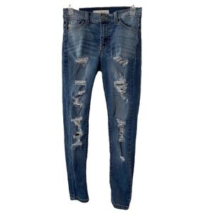 KanCan High Rise Distressed Ankle Skinny Jeans
